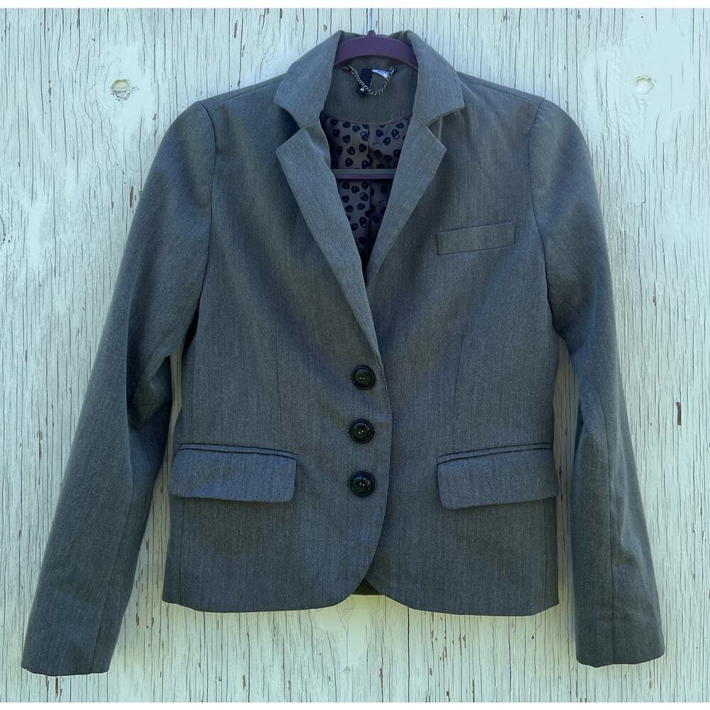 Divided by H&M Gray 3 Button Suit Jacket Blazer Size 4 Pre-Loved